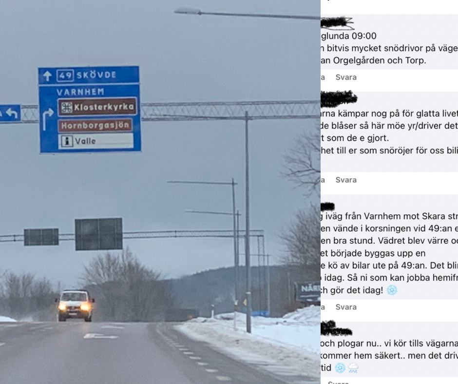 Skaraborna samarbetar när vädret och trafikläget utmanar!