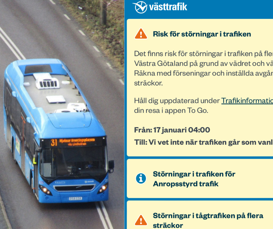 Fortsatt problem för kollektivtrafiken i Skara