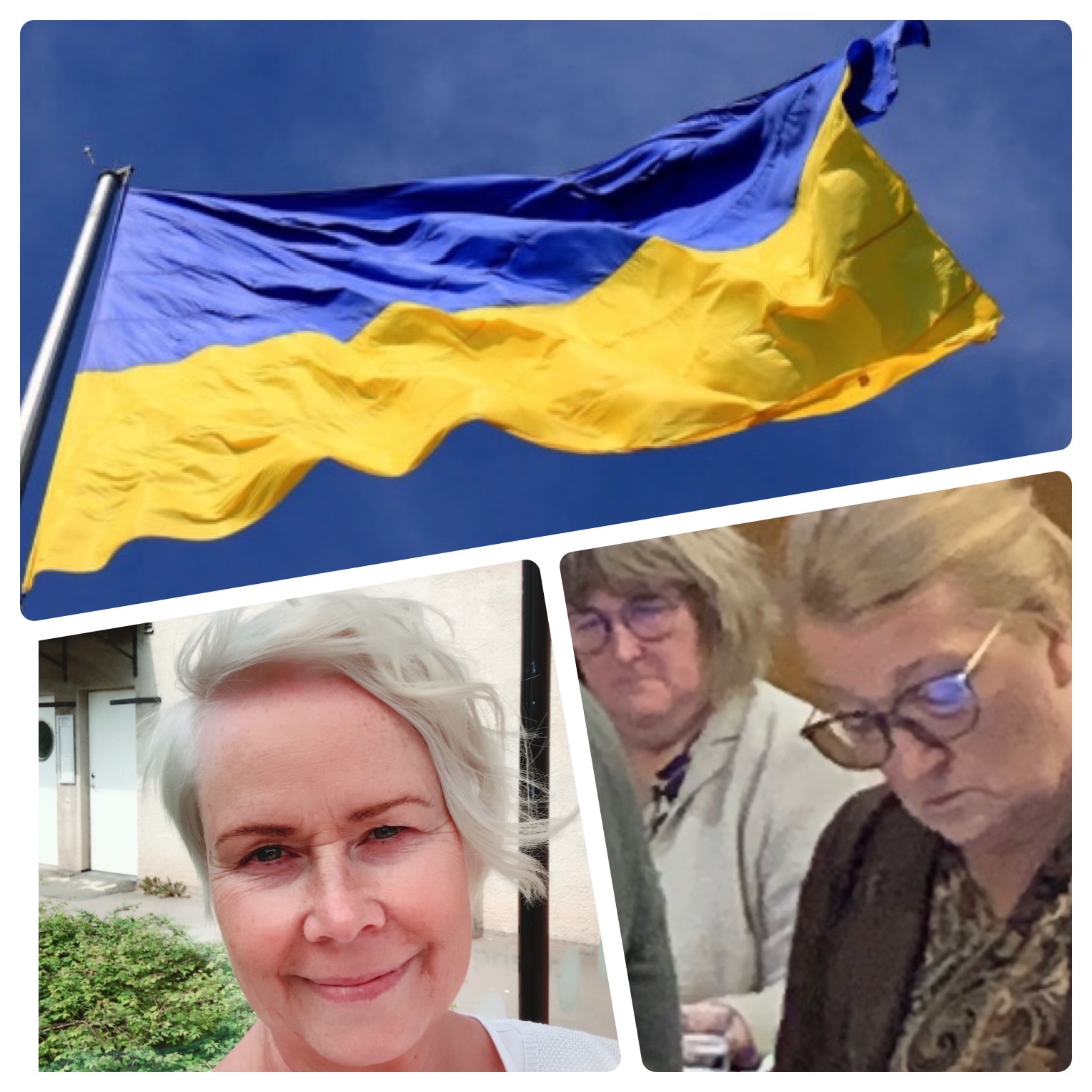 Skara visar solidaritet med Ukraina på årsdagen.